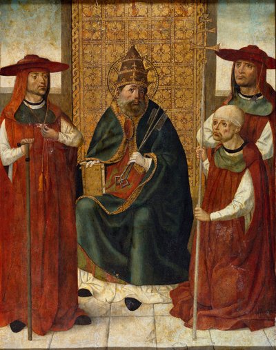 ""Kardinál Pedro Gonzalez de Mendoza se modlí vedle svatého Petra"" (Kardinál Pedro Gonzalez de Mendoza (1428-1495) se modlí před svatým Petrem) Anonymní obraz 1490-1495 Museo del Prado, Madrid od Anonymous Anonymous