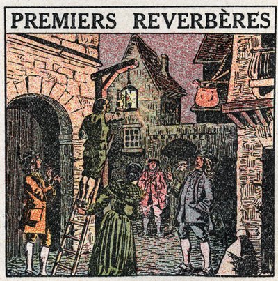 Světelné zdroje: první reverbery instalované ve Francii v roce 1677. Anonymní ilustrace z roku 1925. Soukromá sbírka. od Anonymous Anonymous