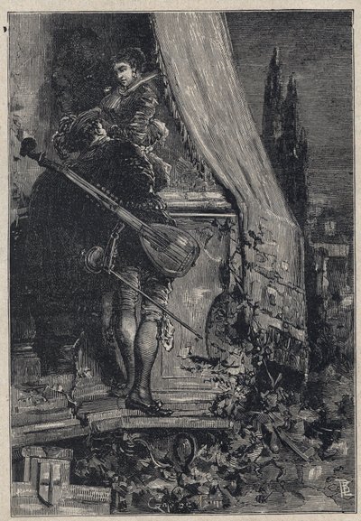 Lucrezia Borgia a Don Gaspare Aversa, hrabě z Procidy – rytina z „Lucrezia Borgia“ od Oscara Pia – 1883 od Anonymous Anonymous