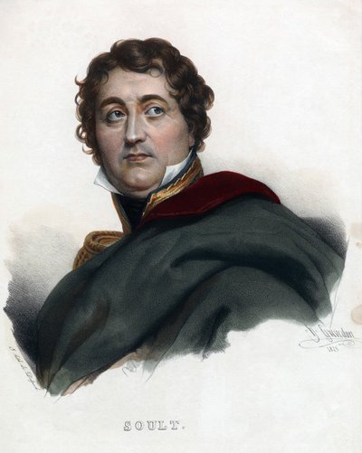 Generál maršála Nicolas Jean de Dieu (Jean-de-Dieu) Soult - Anonym - 1835 - Litografie, akvarel - 32x24 - Soukromá sbírka od Anonymous Anonymous