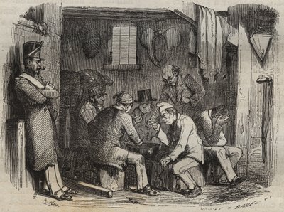 Jídlo odsouzených ve věznici Rochefort v 19. století. Rytina do „Historie trestanců od jejich vzniku až po současnost“ (1877) od Pierra Zacconeho (1817-1895) (Colonia Penale - Trestná kolonie). Soukromá sbírka. od Anonymous Anonymous