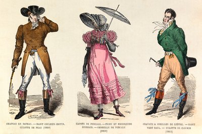 Pánské a dámské kostýmy v letech 1810 až 1812 v Paříži (vláda císaře Napoleona I.) - soukromá sbírka od Anonymous Anonymous