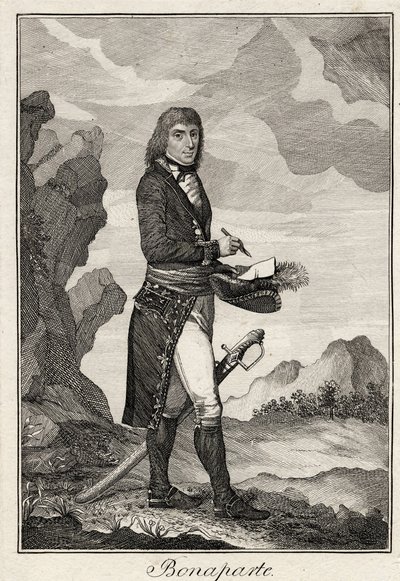 Napoleon Bonaparte - Anonym - 1797 - Mědirytina - 16,2x11,1 - Soukromá sbírka od Anonymous Anonymous