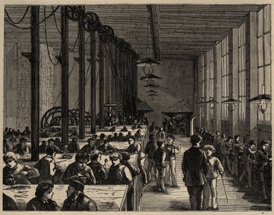 Paris, Odborná obecní škola Diderot - rytina 1890 od Anonymous Anonymous