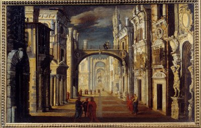 Perspektivní interiér Obraz Francoise de Nome (Monsu Desiderio) (1593-1644) 17. století Sun. 0,51x0,81m Orleans, Musee des Beaux Arts od Anonymous Anonymous