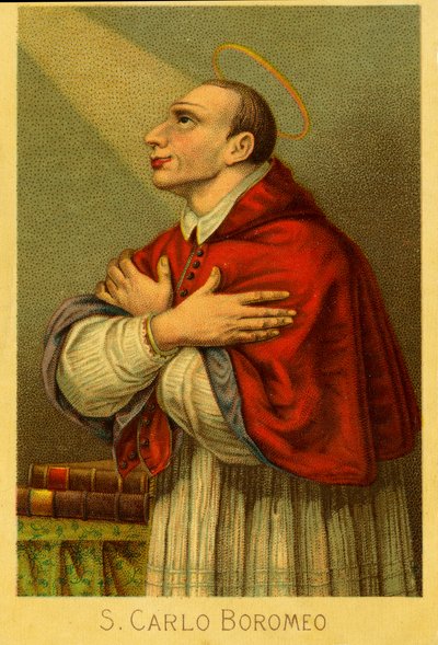 Zbožný obrázek: Karel Boromejský kardinál arcibiskup z Milána (chromolitografie) od Anonymous Anonymous