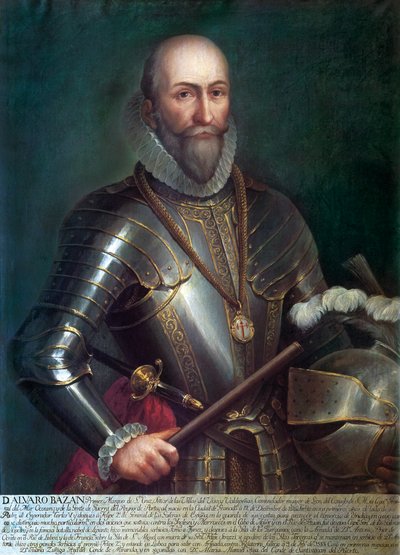 Portrét Alvara de Bazan y Guzman, prvního markýze ze Santa Cruz (1526-1588), španělského admirála a mořeplavce. Anonymní obraz, olej na plátně. od Anonymous Anonymous