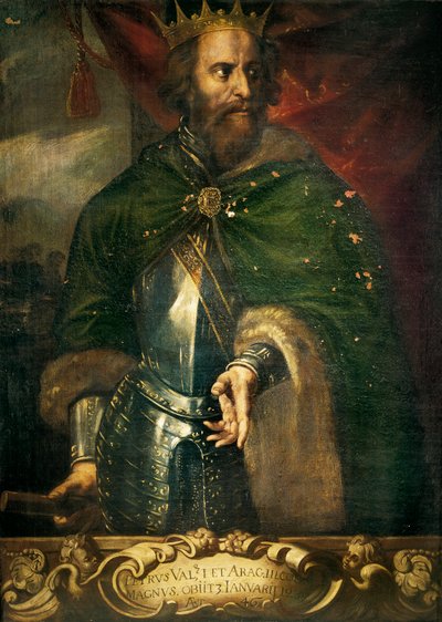 Portrét Petra III "Velikého"" (1240-1285), krále Aragonie a Valencie. Anonymní malování. Španělsko, Valencie. Palác Generalitat. od Anonymous Anonymous