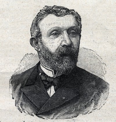 Portrét Alfreda Mezierese (1826-1915), francouzského literárního historika, novináře a politika. Rytina v "Le Petit Parisien" od Anonymous Anonymous