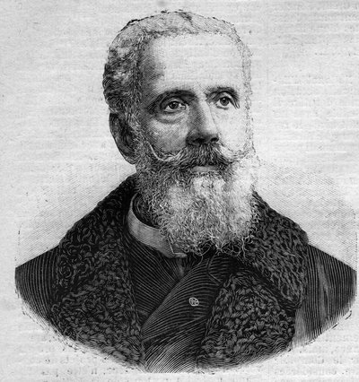 Portrét Anatole de La Forge (1821-1892), francouzský politik. Rytina „“Le Peute Parisien““ od Anonymous Anonymous