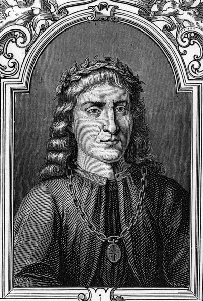 Portrét Andrey Mantegny (1431-1506) italského malíře. Rytina z roku 1859 v „“ galeriích Evropy - Itálie „“ od Armandauda. Soukromá sbírka. od Anonymous Anonymous