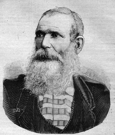Portrét Antoina Bonelliho, známého jako „Bellacoscia“, korsického bandita. Rytina „“Le Peute Parisien“ od Anonymous Anonymous