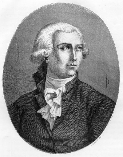 Portrét Antoina Laurenta Lavoisiera (1743-1794), francouzského chemika - rytina z roku 1863 v „Le Livre Rouge - Histoire De L