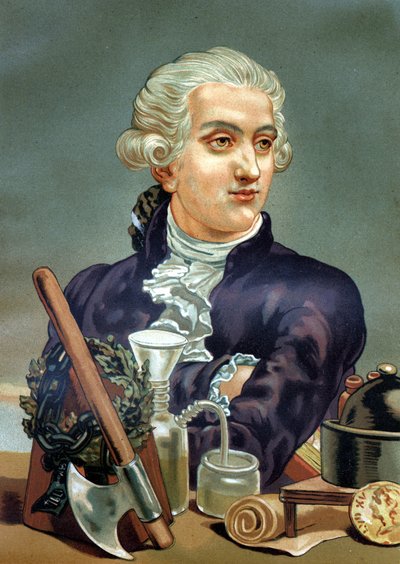 Portrét Antoine Laurent de Lavoisier (1743 - 1794), francouzský chemik. po knize „Věda a její muži“ od Louise Figuiera. Barcelona 1881. od Anonymous Anonymous