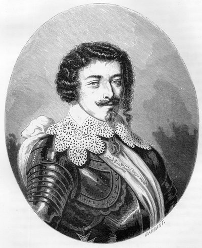 Portrét vévody Jindřicha II. z Montmorency (Montmorenci) (1595-1632) - rytina z roku 1863 v „Le Livre Rouge - Histoire De L