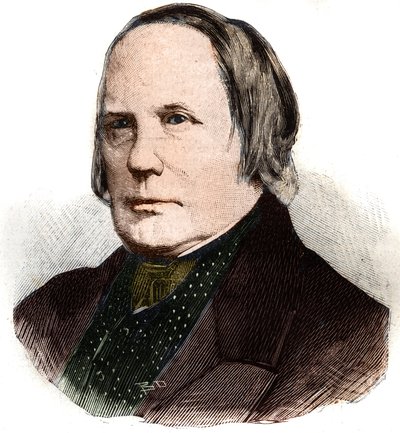 Portrét Edgara Quineta (1803-1875), francouzský spisovatel a historik. Rytina „“Le Peute Parisien““ od Anonymous Anonymous