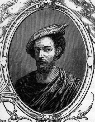 Portrét Francesca Primaticcia, známého jako The Primatice (1504 - 1570), italský malíř. rytina z roku 1859 v „“ galeriích Evropy - Itálie „“ od armengauda. Soukromá sbírka. od Anonymous Anonymous