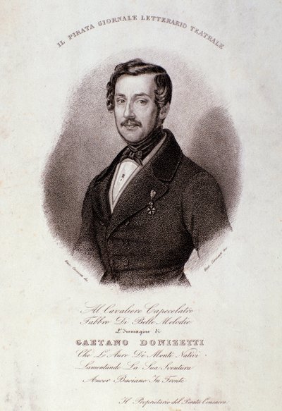 Portrét Gaetana Donizettiho (rytina) od Anonymous Anonymous