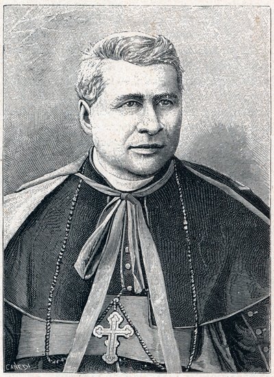 Portrét Giovanni Simeoni (1816-1892), italský kardinál. Rytina v „Katolické misie v XIX. století“ od Louis-Eugene (Louis Eugene) Louvet. soukromá sbírka. od Anonymous Anonymous