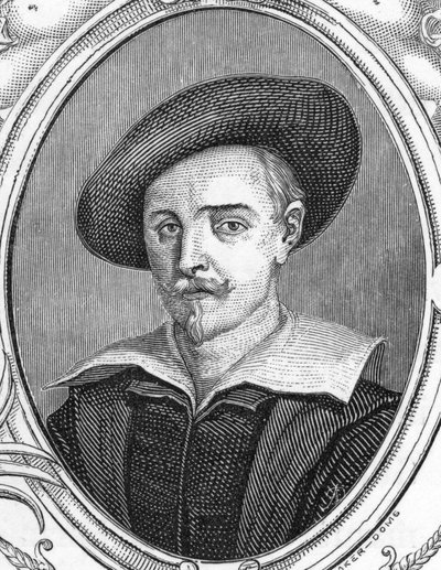 Portrét Guida Reniho (1575-1642). italský malíř. rytina z roku 1859 v „“ galeriích Evropy - Itálie „“ od armengauda. Soukromá sbírka. od Anonymous Anonymous