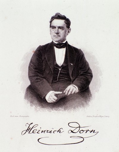 Portrét Heinricha Dorna (1804-1892) německý dirigent, skladatel a novinář 19. století. Milánská soukromá sbírka od Anonymous Anonymous