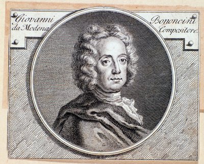 Portrét italského barokního skladatele a violoncellisty Giovanniho Battisty Bononciniho (rytina. 18. století) od Anonymous Anonymous