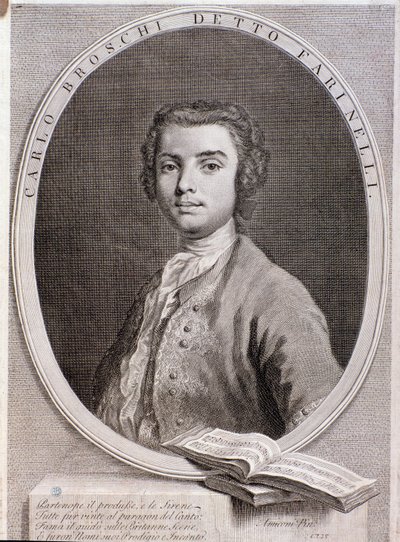 Portrét italského kastráta Carla Broschiho zvaného Farinelli (rytina. 1735) od Anonymous Anonymous