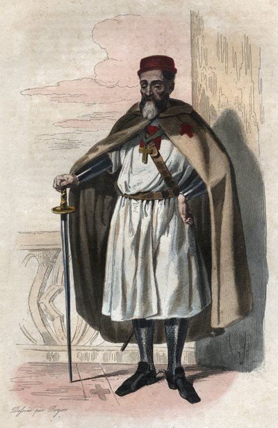 Portrét Jacquese z Molay (Jacques de Molay) (Molai) (1243-1314), velmistra templářských rytířů. ilustrace z „“The French Plutarch”” od Edmonda Mennecheta od Anonymous Anonymous