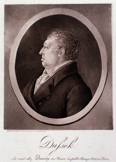 Portrét Jana Ladislava Dusska (rytina) od Anonymous Anonymous