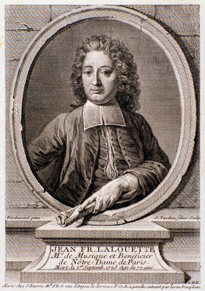 Portrét Jean Francois Lalouette (1651-1728), anglický skladatel a režisér Gravírování. 18. století. Milánská soukromá sbírka od Anonymous Anonymous