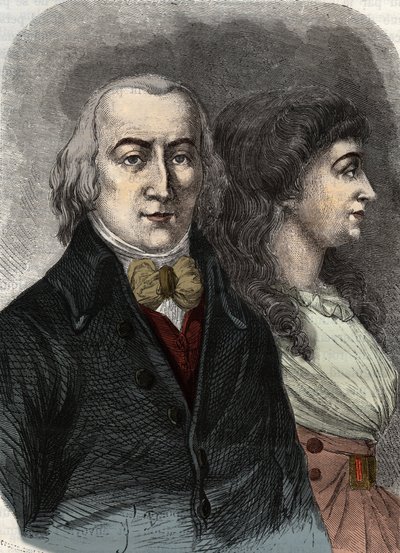 Portrét Jean Marie Roland, vikomta de la Platier (1734-1793) s Manon Roland, nebo Jeanne Marie, nebo Manon Phlipon (paní Roland) (paní Roland). od Anonymous Anonymous