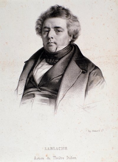 Portrét Luigiho Lablache (1794-1858) Italský a francouzský operní pěvec Gravírování. 19. století. Milánská soukromá sbírka od Anonymous Anonymous