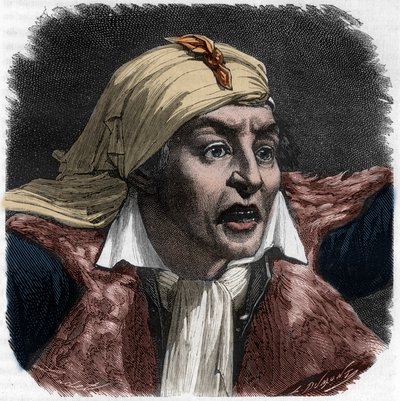 Portrét Marata (1743-1793) - portrét Jean-Paul (Jean Paul) Marat (1743-1793), politik, francouzský novinář - Rytina v „Histoire des Girondins“ od Alphonse de Lamartine (1790-1869) 1865-1866 - soukromá sbírka od Anonymous Anonymous