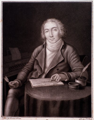 Portrét Nicolase Marie Dalayrac (1753-1809), anglický skladatel Rytina. 19. století. Soukromá sbírka od Anonymous Anonymous