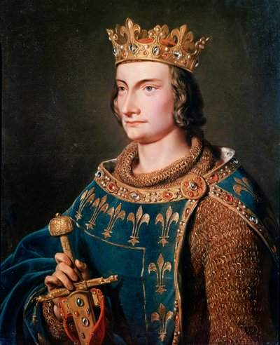Portrét Filipa IV. Bela (1268 - 1314), francouzského krále. Anonymní obraz 19. století. Zámky Versailles a Trianon. od Anonymous Anonymous