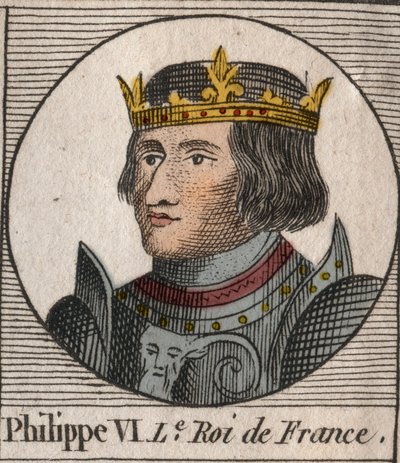 Portrét Filipa VI. z Valois (1294 - 1350), krále Francie - Filip VI. z Valois (1293-1350) Král Francie - rytina z „Instruction sur l