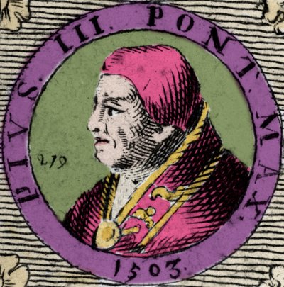 Portrét Pia III., Francesco Todeschini Piccolomini (1439-1503), zvolený papežem 22. od Anonymous Anonymous