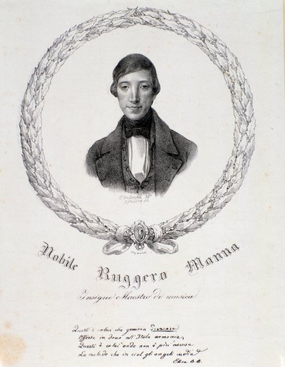 Portrét Ruggero Manna (litografie) od Anonymous Anonymous