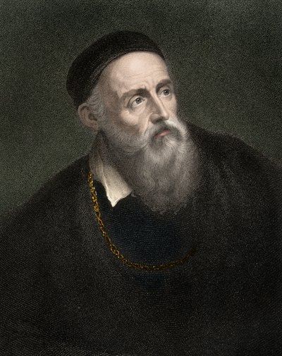 Portrét Tiziana (1490-1576), Tiziano Vecellio, benátský malíř od Anonymous Anonymous