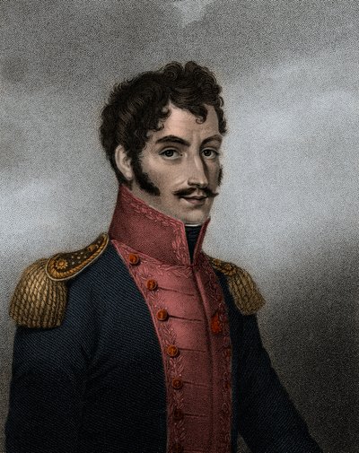 Portrét venezuelského politika a vojáka Simon Bolivar (1783-1830), prezident Kolumbie a Peru od Anonymous Anonymous