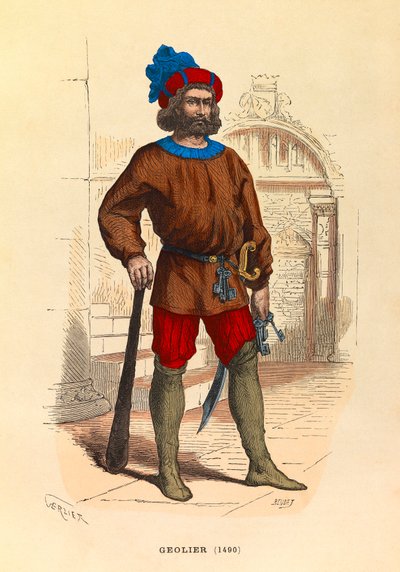 Portrét geoliéra v Paříži roku 1490, rytina - soukromá sbírka od Anonymous Anonymous