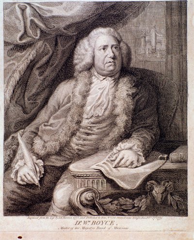 Portrét anglického skladatele Williama Boyce (rytina. 18. století) od Anonymous Anonymous