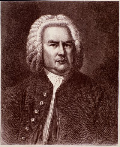 Portrét německého skladatele Johanna Sebastiana Bacha (rytina. 19. století) od Anonymous Anonymous
