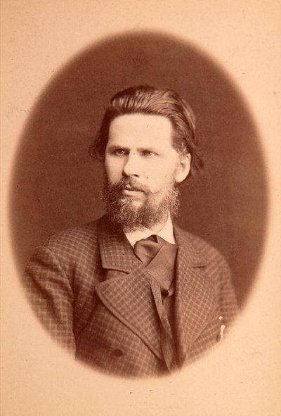 Portrét umělce Ivana Nikolajeviče (Nikolajeviče) Kramského (1837-1887). Foto albuminu od Anonymous Anonymous