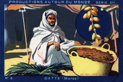 Produkce po celém světě: Datum v Maroku. Chromolitografie z roku 1933 v „Albu Joseph-Milliat““ od Anonymous Anonymous