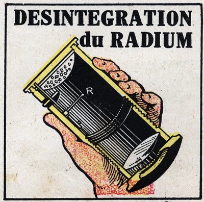 Radium: rozpad radia. Anonymní ilustrace z roku 1925. Soukromá sbírka. od Anonymous Anonymous
