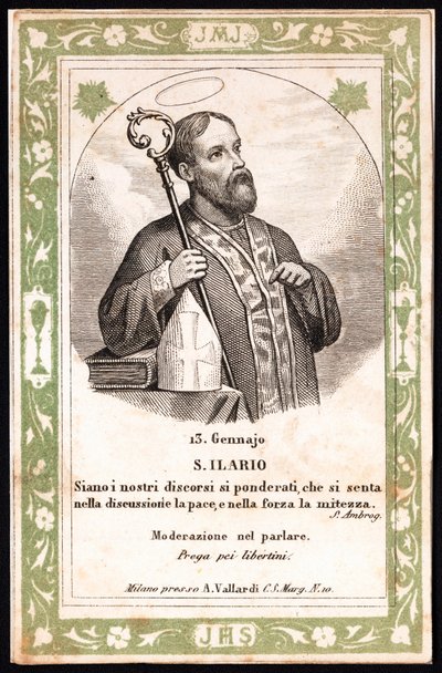 Znázornění obrazu Saint Hilaire Pious. Pohlednice. Počátek 20. století. Soukromá sbírka od Anonymous Anonymous
