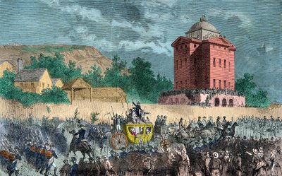 Návrat Varennes, královská rodina přivezla zpět do Paříže 25. června 1791, Rytina, soukromá sbírka od Anonymous Anonymous