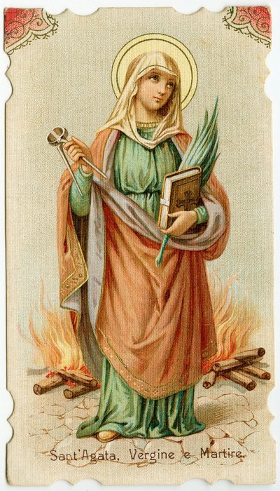 Svatá Agatha ze Sicílie (rytina od Anonymous Anonymous