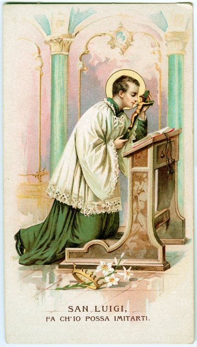 Saint Aloysius Gonzaga (rytina od Anonymous Anonymous